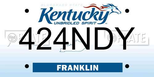424NDY Kentucky License Plate