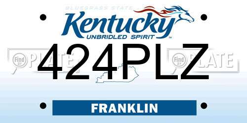 424PLZ Kentucky License Plate