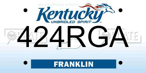 424RGA Kentucky License Plate
