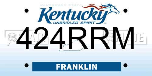 424RRM Kentucky License Plate