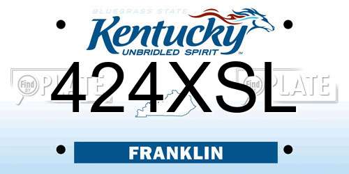 424XSL Kentucky License Plate