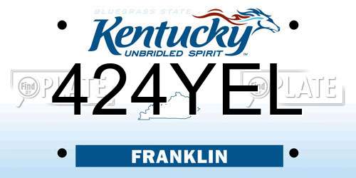 424YEL Kentucky License Plate