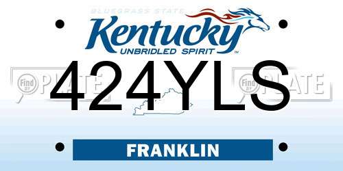 424YLS Kentucky License Plate