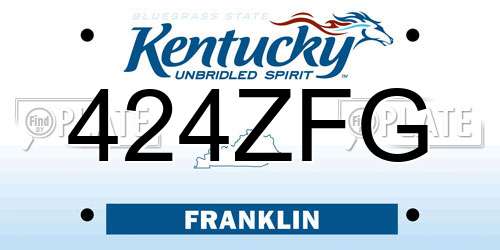 424ZFG Kentucky License Plate