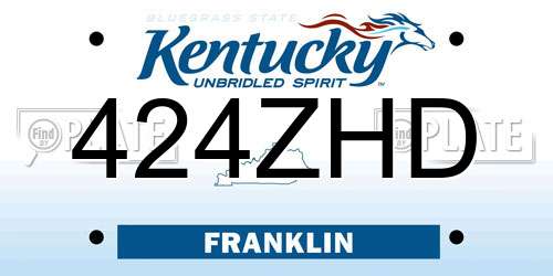 424ZHD Kentucky License Plate