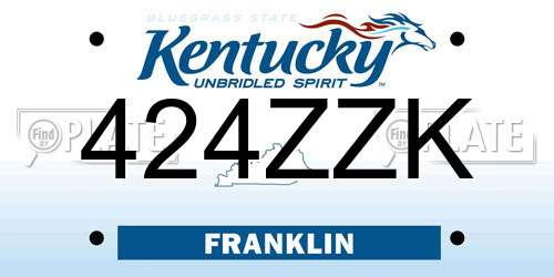 424ZZK Kentucky License Plate