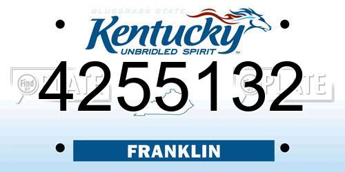 4255132 Kentucky License Plate