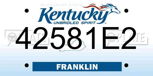 42581E2 Kentucky License Plate