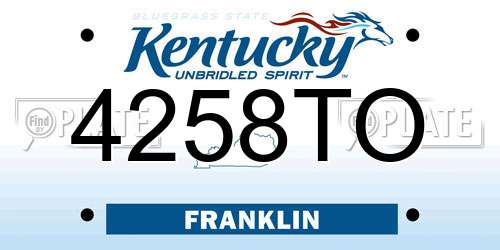 4258TO Kentucky License Plate