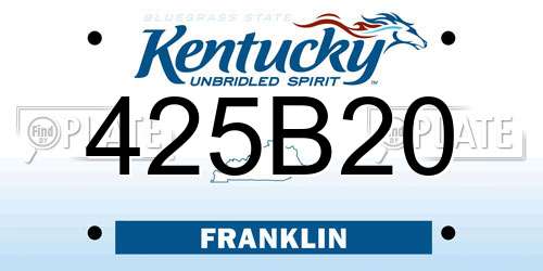 425B20 Kentucky License Plate