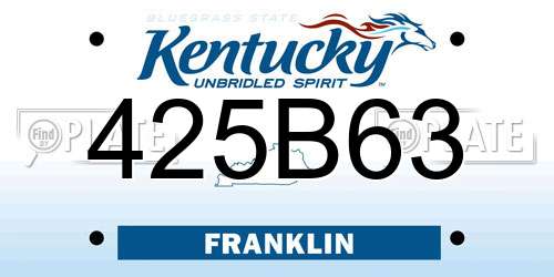 425B63 Kentucky License Plate