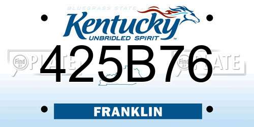 425B76 Kentucky License Plate