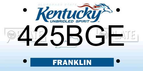 425BGE Kentucky License Plate