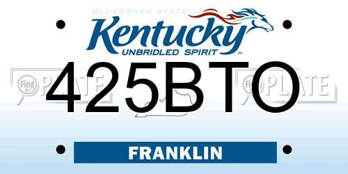 425BTO Kentucky License Plate