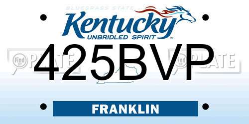 425BVP Kentucky License Plate