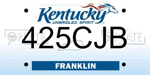 425CJB Kentucky License Plate