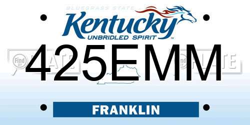 425EMM Kentucky License Plate