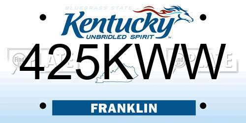 425KWW Kentucky License Plate