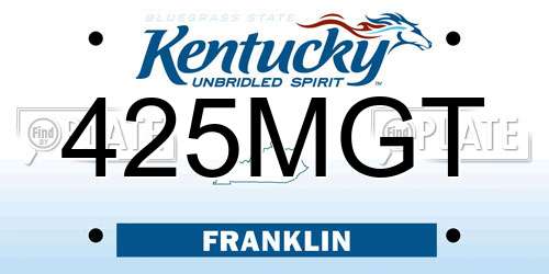 425MGT Kentucky License Plate