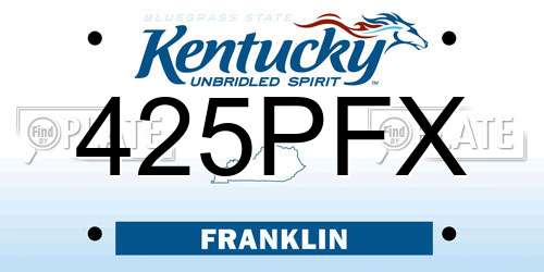 425PFX Kentucky License Plate