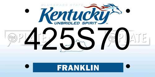 425S70 Kentucky License Plate