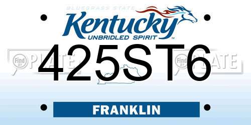 425ST6 Kentucky License Plate