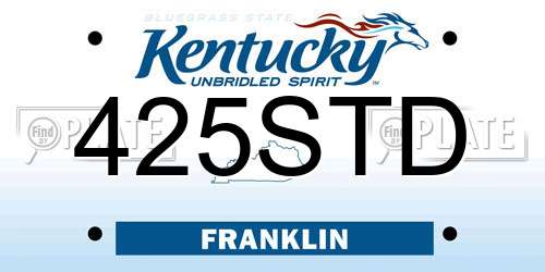 425STD Kentucky License Plate