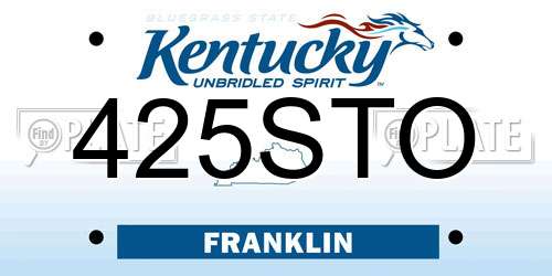 425STO Kentucky License Plate