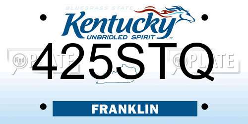 425STQ Kentucky License Plate