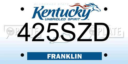 425SZD Kentucky License Plate