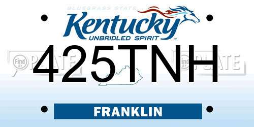 425TNH Kentucky License Plate