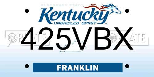 425VBX Kentucky License Plate