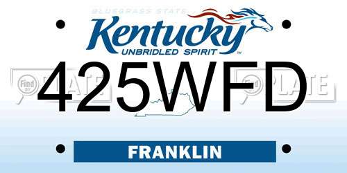 425WFD Kentucky License Plate