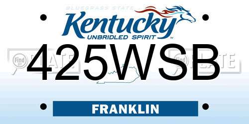 425WSB Kentucky License Plate