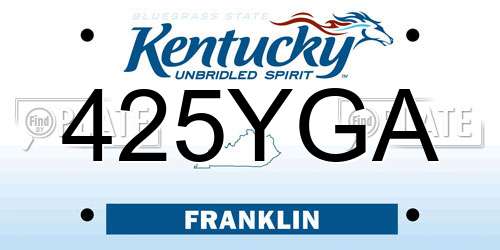 425YGA Kentucky License Plate