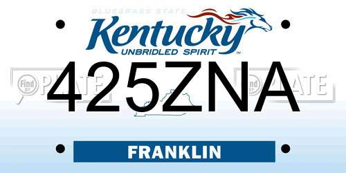 425ZNA Kentucky License Plate