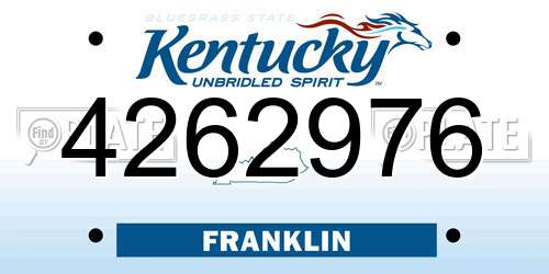 4262976 Kentucky License Plate