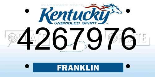4267976 Kentucky License Plate