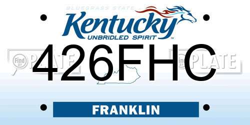 426FHC Kentucky License Plate