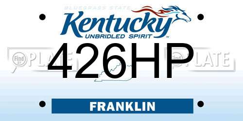 426HP Kentucky License Plate