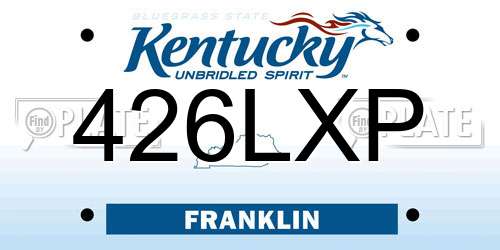 426LXP Kentucky License Plate
