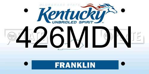 426MDN Kentucky License Plate