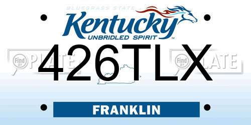 426TLX Kentucky License Plate
