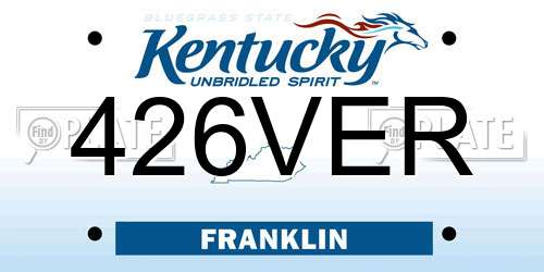 426VER Kentucky License Plate