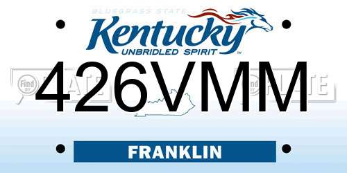 426VMM Kentucky License Plate