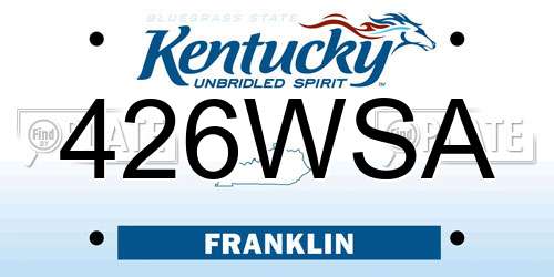 426WSA Kentucky License Plate