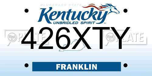 426XTY Kentucky License Plate