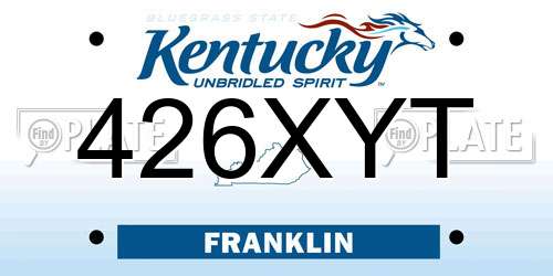 426XYT Kentucky License Plate