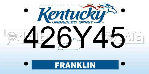426Y45 Kentucky License Plate