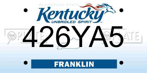 426YA5 Kentucky License Plate